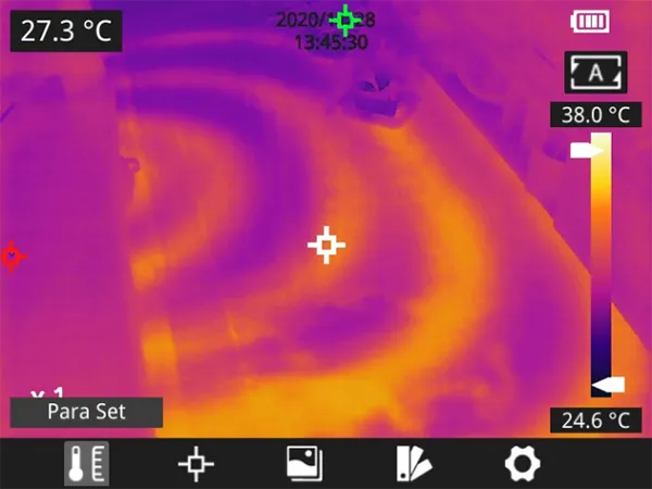 Locating HVAC leakage points by infrared thermal camera