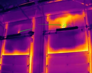 cold storage cold leakage points detected by a thermal loss camera
